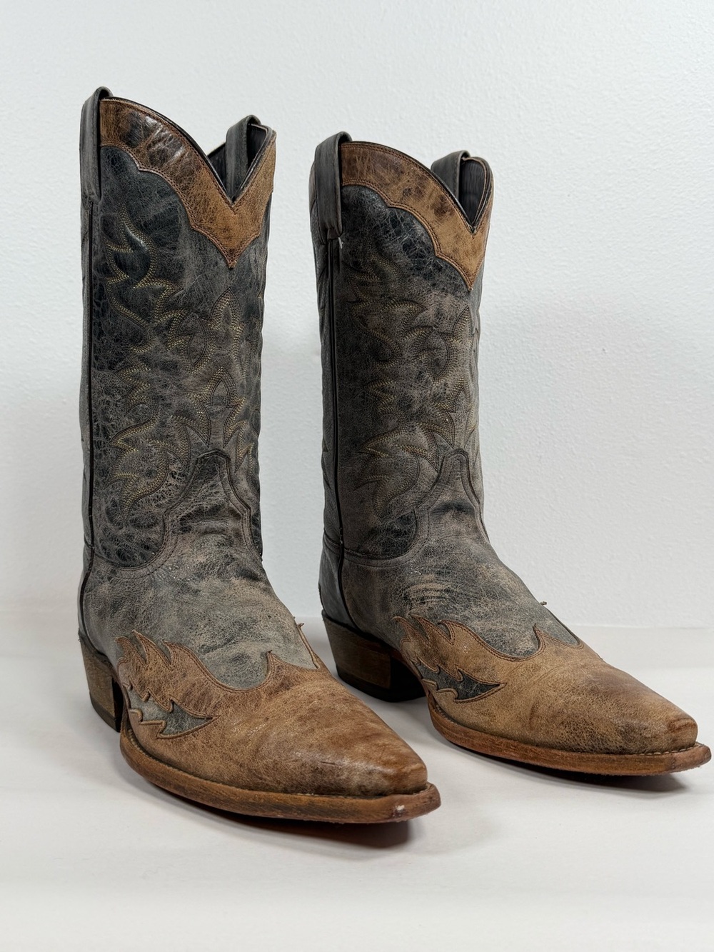 Stetson Men’s Cowboy Boots Size 10.5D Handmade 150th Anniversary Leather Overlay